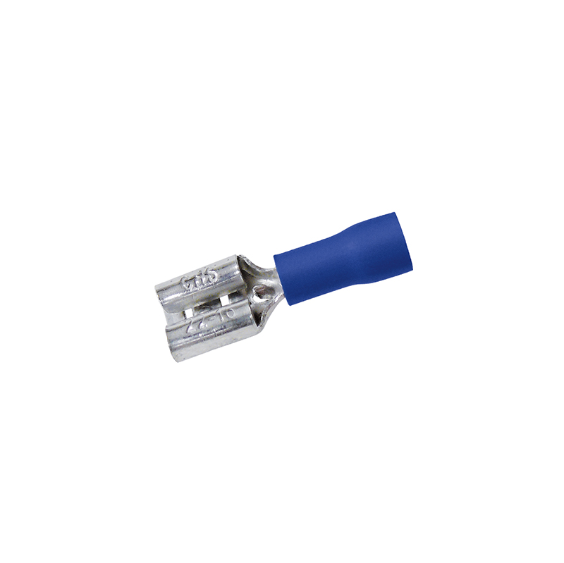 Flachstecker Hülse 0.8 x 6.35 mm 50 Stück Blau 2,5qmm