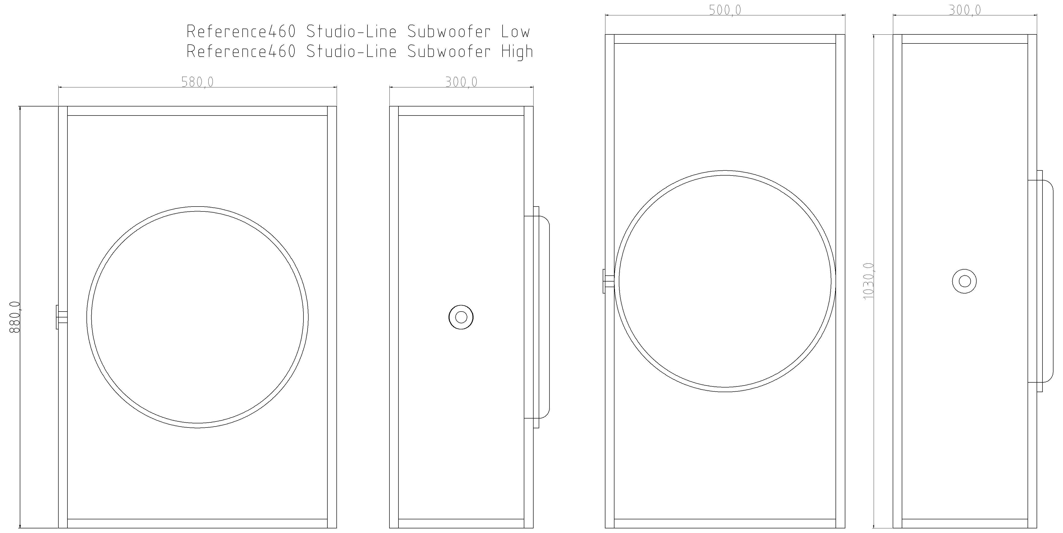 Reference460 Studio-Line Subwoofer High Gehäusebausatz