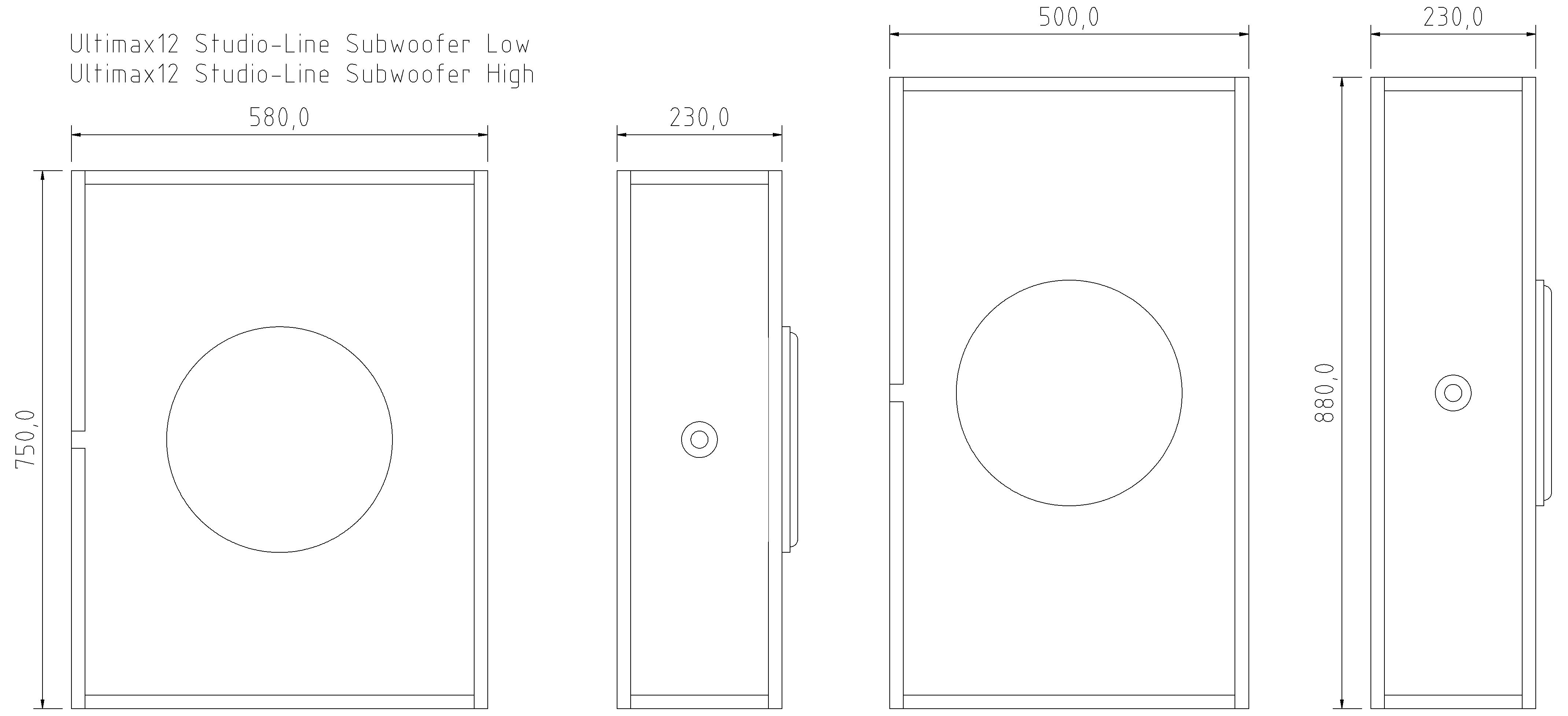 Ultimax12_Studio_LineszFBWh3A97Bti Ultimax12 Studio-Line Subwoofer High Gehäusebausatz
