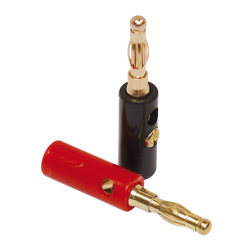 Bananenstecker 2 x rot, 2 x schwarz