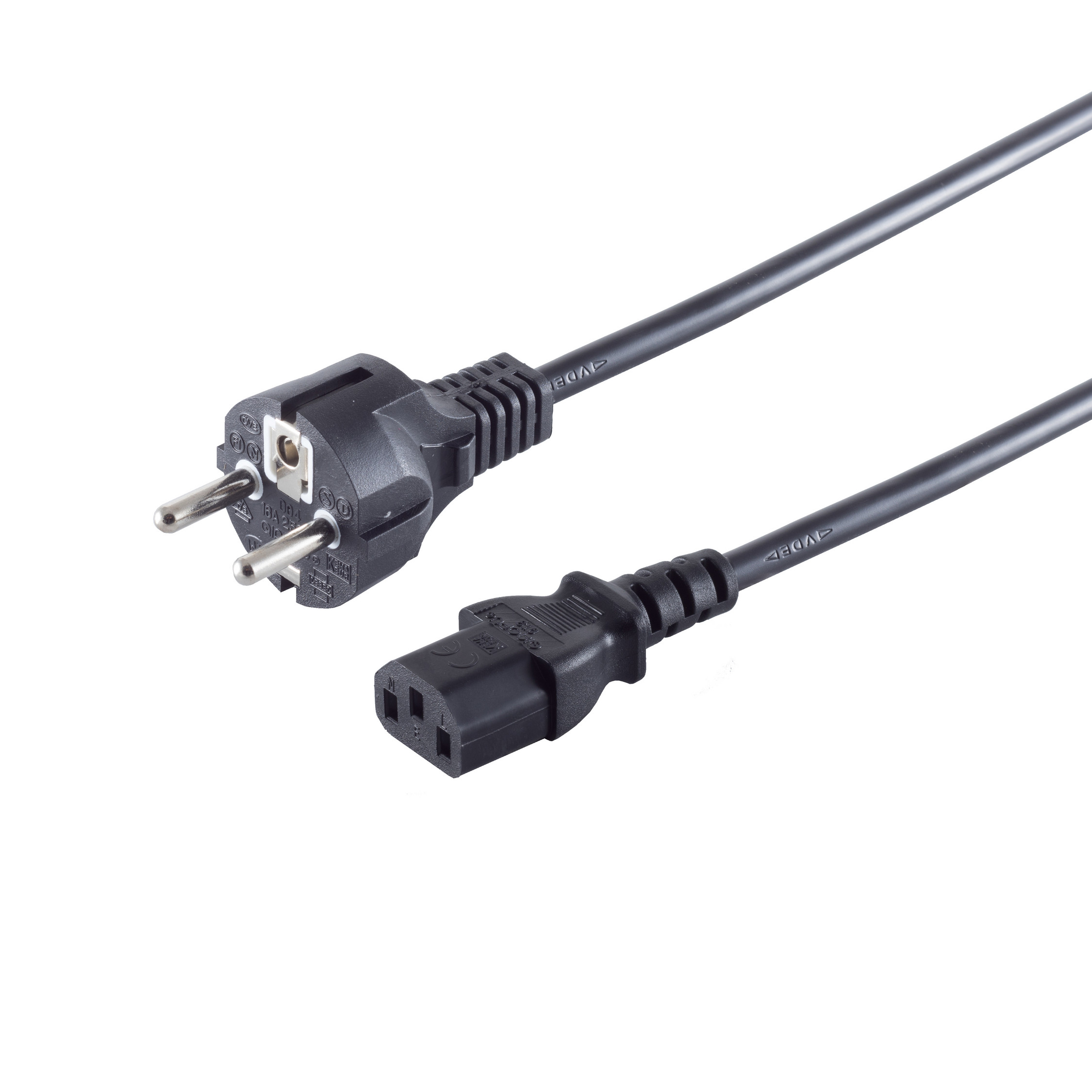 60006-G Schuko Kaltgerätekabel Schutzkontaktstecker an Kaltgerätebuchse, 1,8m
