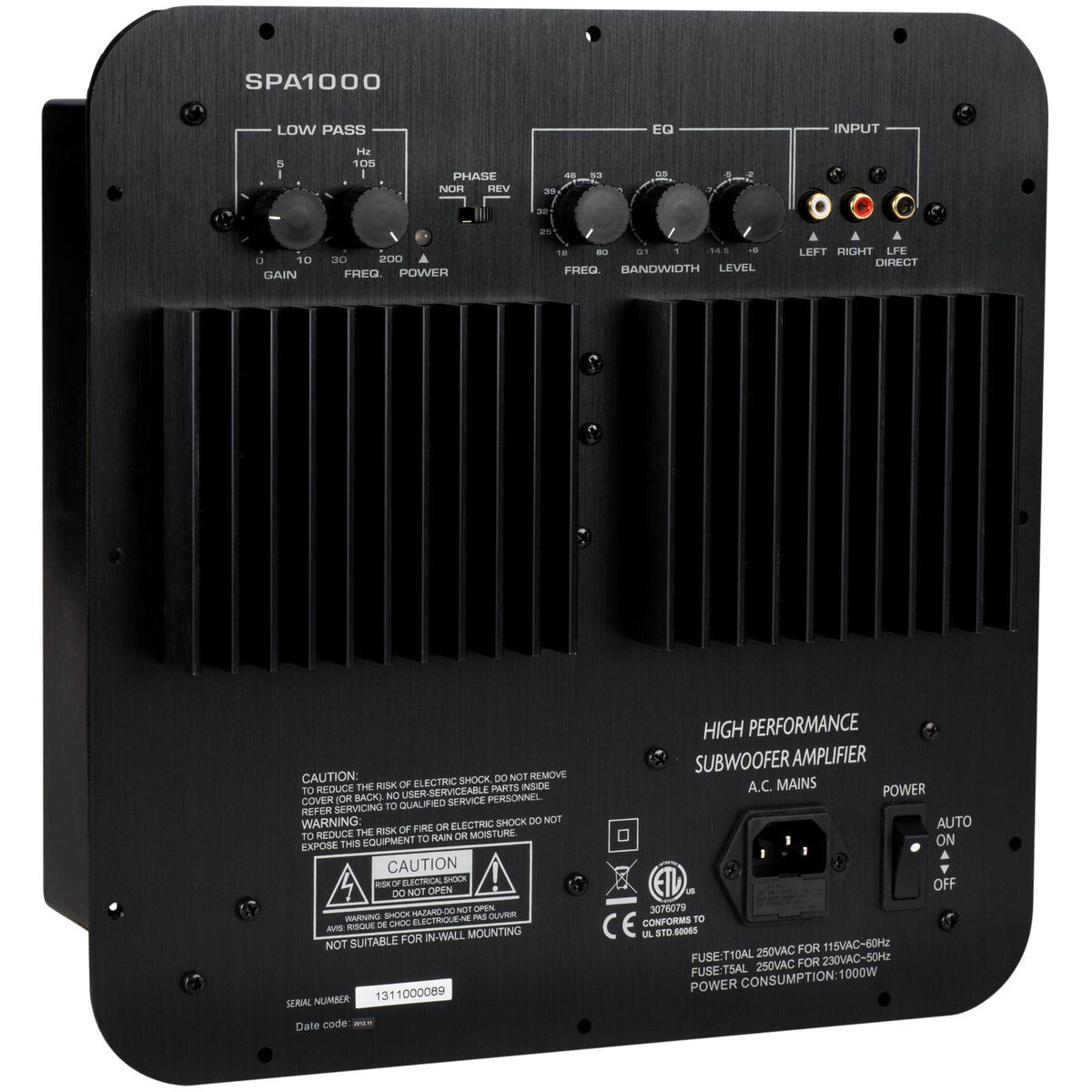 Dayton Audio SPA1000 1000W Subwoofer Plate Amplifier