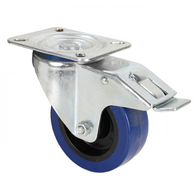 372191_1 Lenkrolle 100 mm mit blauem Rad und Feststeller