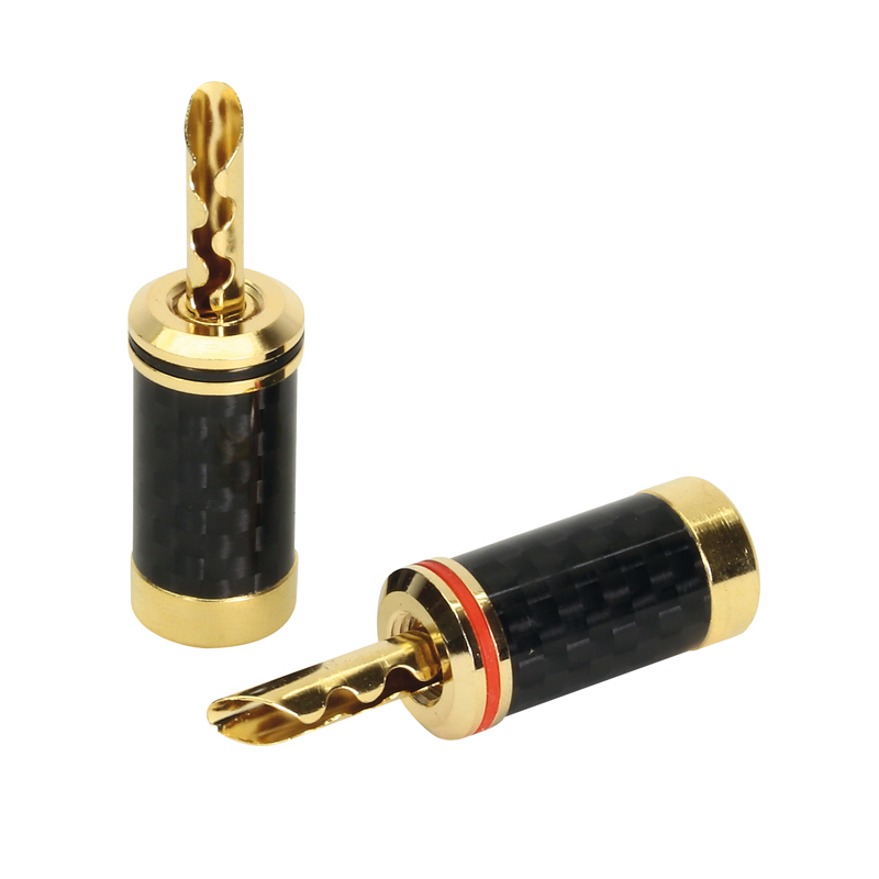 Dynavox banana plug carbon set of 2, gold-plated