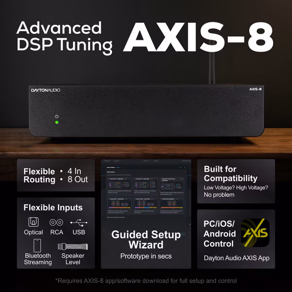 Dayton Audio AXIS-8 Digital Signal Processor with Sub Effects