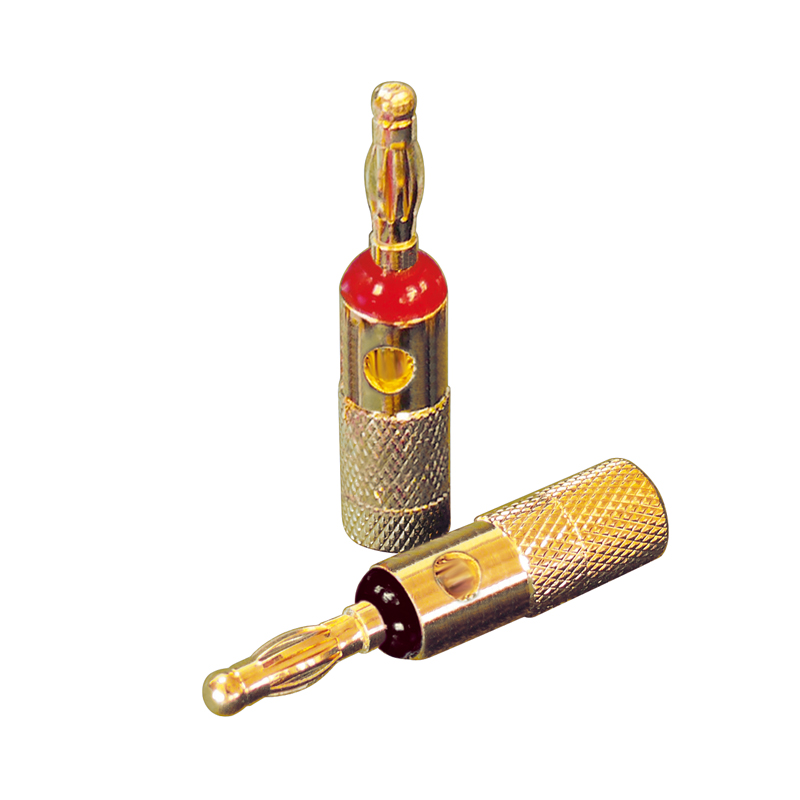 Dynavox Bananenstecker rot / schwarz 4er-Set Blisterverpackung