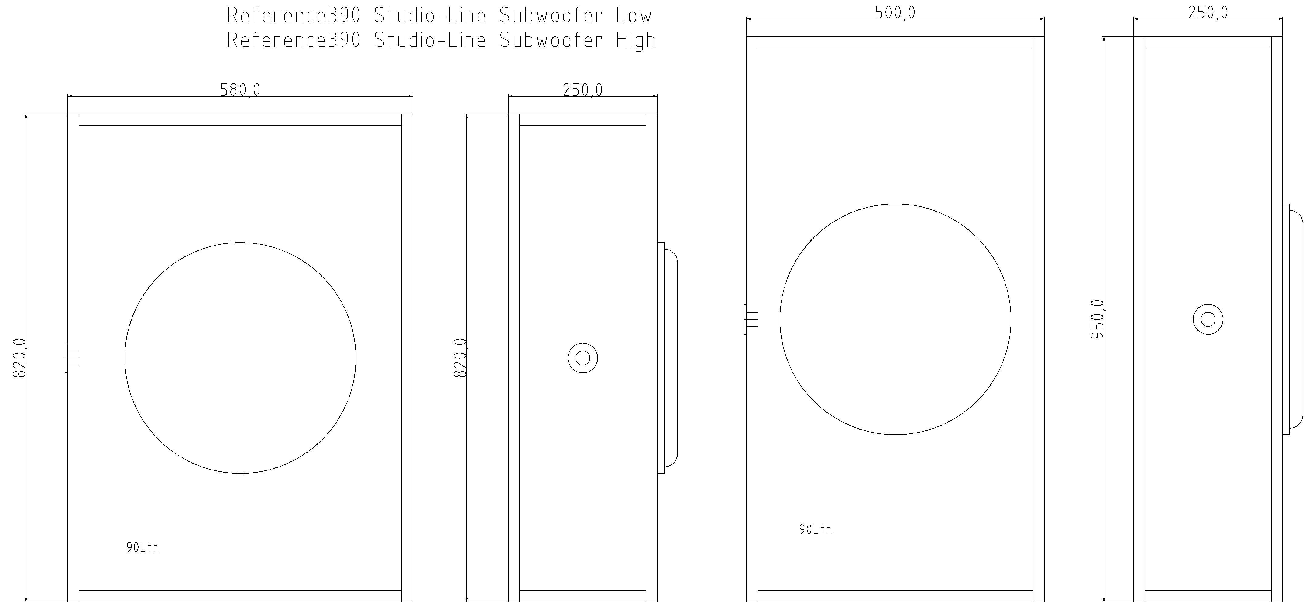Reference390 Studio-Line Subwoofer High Gehäusebausatz