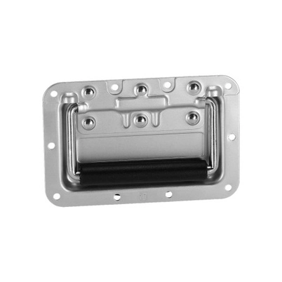 34082A_1 Klappgriff mittel gefedert in Einbauschale Aluminium 8 mm tief