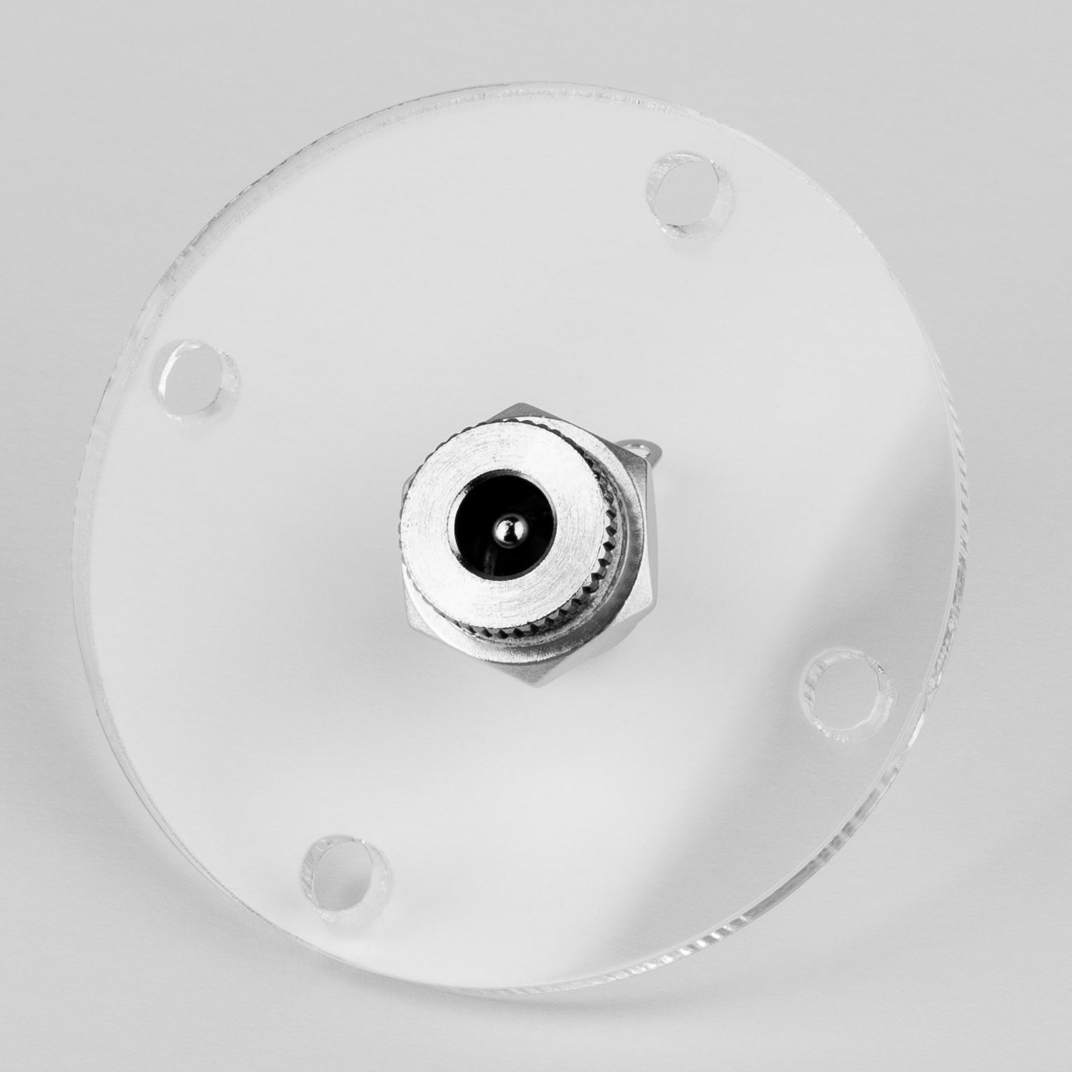 Clear Acrylic Mounting Plate for Metal Panel Mount DC Jacks