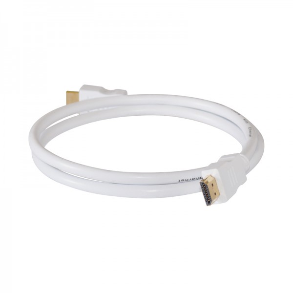 HDMI-Kabel Stecker-Stecker 1,0m weiss vergoldet 1.4