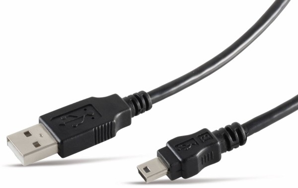 mini USB Kabel 3m Schwarz